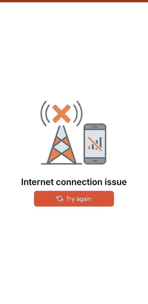 Offline error screen